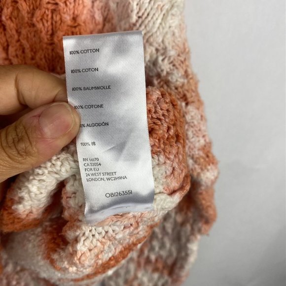 Anthropologie Pilcro Christian V-Neck Sweater Chunky Pullover Knit Coral Size XS - Picture 7 of 8